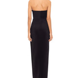 Betsy & Adam Women's Asymmetric Strapless Gown Black Size 4