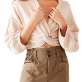 Women's Free People Fall For You Twisted Top Size Medium - Beige