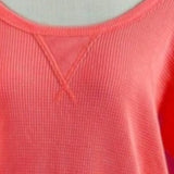 Free People Women's Thermal Long Sleeve Scoop Neck Top Red Size X-Small