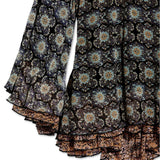 Free People Women's Ikat Long Sleeve Tunic Top Black Size Small