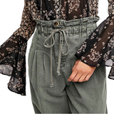 Free People Women's Serena Print Button Up Blouse Black Size X-Large