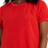 Riley & Rae Women's Jenna Smocked Cuff Top Red Size X-Large