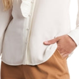 Riley & Rae Women's Piper Ruffled Blouse White Size Medium