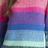 Vince Camuto Women's Long Sleeve Color Block Sweater Pink Size XS