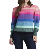Vince Camuto Women's Long Sleeve Color Block Sweater Pink Size XS