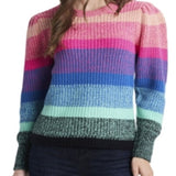 Vince Camuto Women's Long Sleeve Color Block Sweater Pink Size XS