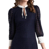 Riley & Rae Leyla Lace Dress Preppy Navy Blue Size L