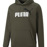 Puma Men's Essential Oversized Two Color Logo Hoodie Green Size Small