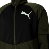 Puma Men's Colorblocked Logo Print Track Jacket Green Size Large