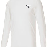 Puma Men's Long Sleeve Logo Tee White Size Medium