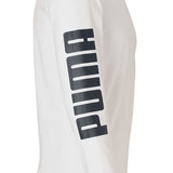 Puma Men's Long Sleeve Logo Tee White Size Medium