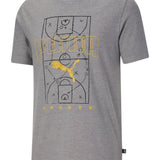 Puma Men's Basketball Court Graphic Short-Sleeve Crewneck T-Shirt Gray Size Large