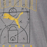 Puma Men's Basketball Court Graphic Short Sleeve Crewneck T-Shirt Gray Size XX-Large