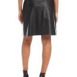 Karen Kane Medium Black Faux Leather A-Line Skirt