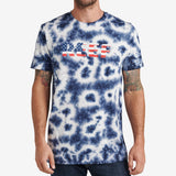 Reef Men's Measure Short Sleeve Tie Dye Graphic T-Shirt Blue Size XX-Large