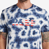 Reef Men's Measure Short Sleeve Tie Dye Graphic T-Shirt Blue Size XX-Large