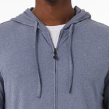 32 Degrees Men's Quick Dry Stretch Hooded Full Zip Sleep Jacket Blue
