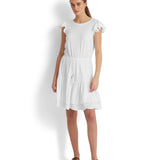 Lauren Ralph Lauren Women's Eyelet Jersey Dress White Size 12