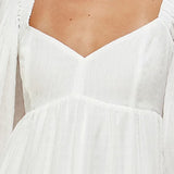 Wayf Ripton Puff Sleeve Babydoll Dress In Ivory Size X-Small