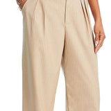 Wayf Pinstripe Pleated Trousers White