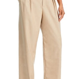 Wayf Pinstripe Pleated Trousers White