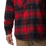 Columbia Men's Plaid Sherpa Lined Shirt Jacket Red Size Medium