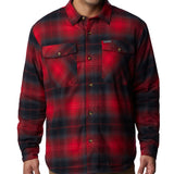 Columbia Men's Plaid Sherpa Lined Shirt Jacket Red Size Medium
