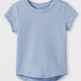 Cat & Jack Toddler Girls' Solid Knit Short Sleeve T-Shirt Light Blue 12M