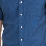 Tommy Hilfiger Men's Big & Tall Classic Fit Porter Textured Shirt Blue Size X-Large