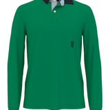 Tommy Hilfiger Men's Essential Logo Long Sleeve Polo Green Size X-Large
