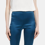 High-Waist Legging in Stretch Satin Blue Size 8