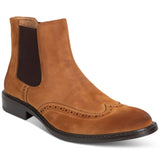 Kenneth Cole Reaction Men's Perforated Comfort Knock Wingtip Toe Block Heel Chelsea Brown Size 13 M