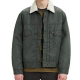 Levi's Men's Type Ii Sherpa Lined Relaxed Fit Trucker Jacket Gray Size X-Large
