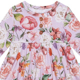 Posh Peanut Pari Long Sleeve Floral Ruffle Top & Ruffle Bloomers in Light/Pastel Purple Size 18-24M