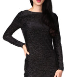 Michael Kors Women's Velvet Cowl Back Dress Black Size Petite Small