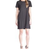 Michael Kors Women's Metallic Dot T-Shirt Dress Black Size Petite Medium