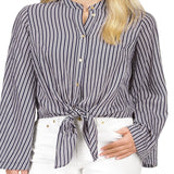 Michael Kors Halo Tie Hem Shirt Blue