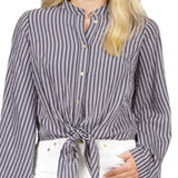 Michael Kors Halo Tie Hem Shirt Blue