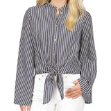 Michael Kors Halo Tie Hem Shirt Blue