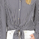 Michael Kors Halo Tie Hem Shirt Blue