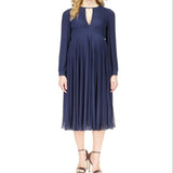 Michael Michael Kors Pleated Midi Dress Blue