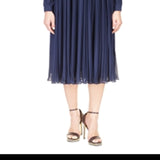 Michael Michael Kors Pleated Midi Dress Blue