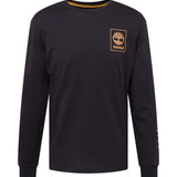 Timberland Men's Long Sleeve Chest Stack Logo Tee Black Size Large