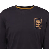 Timberland Men's Long Sleeve Chest Stack Logo Tee Black Size Large