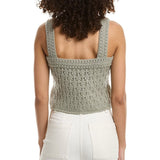 Vince Crochet Wool & Cashmere Camisole in Artichoke , Size X-Large