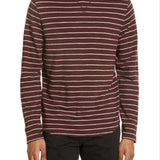 Vince Stripe Cotton Hoodie - Black Plum H Grey Size XL