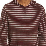 Vince Stripe Cotton Hoodie - Black Plum H Grey Size XL
