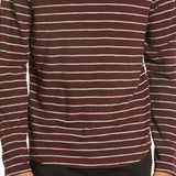 Vince Stripe Cotton Hoodie - Black Plum H Grey Size XL