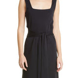 Vince Women's Coastal Belted Square Neck Midi Dress Size XX-Small