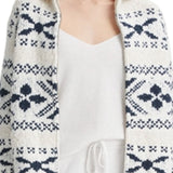Vince Women's Nordic Fair Isle Zip Cardigan Beige Size Medium